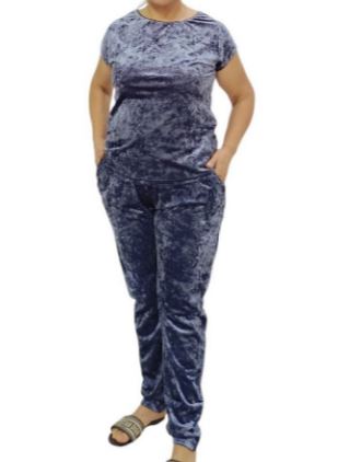 Домашній велюровий костюм футболка та штани - Зображення 2