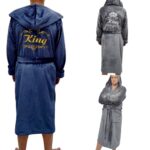 Халат для чоловіків плюшевий з капюшоном та вишивкою