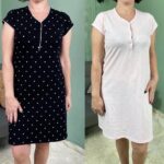 Нічна сорочка стрейч кулір на кнопках