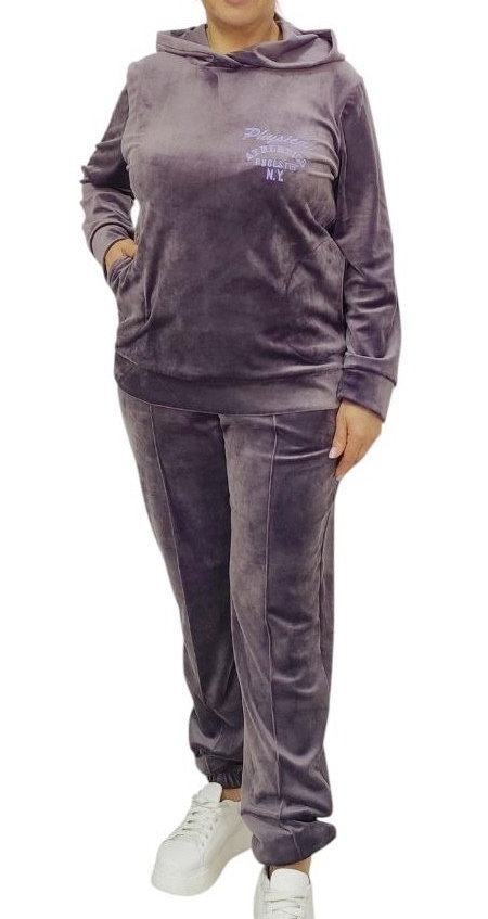 Жіночий велюровий спортивний костюм вишивка 50-60 - Зображення 2