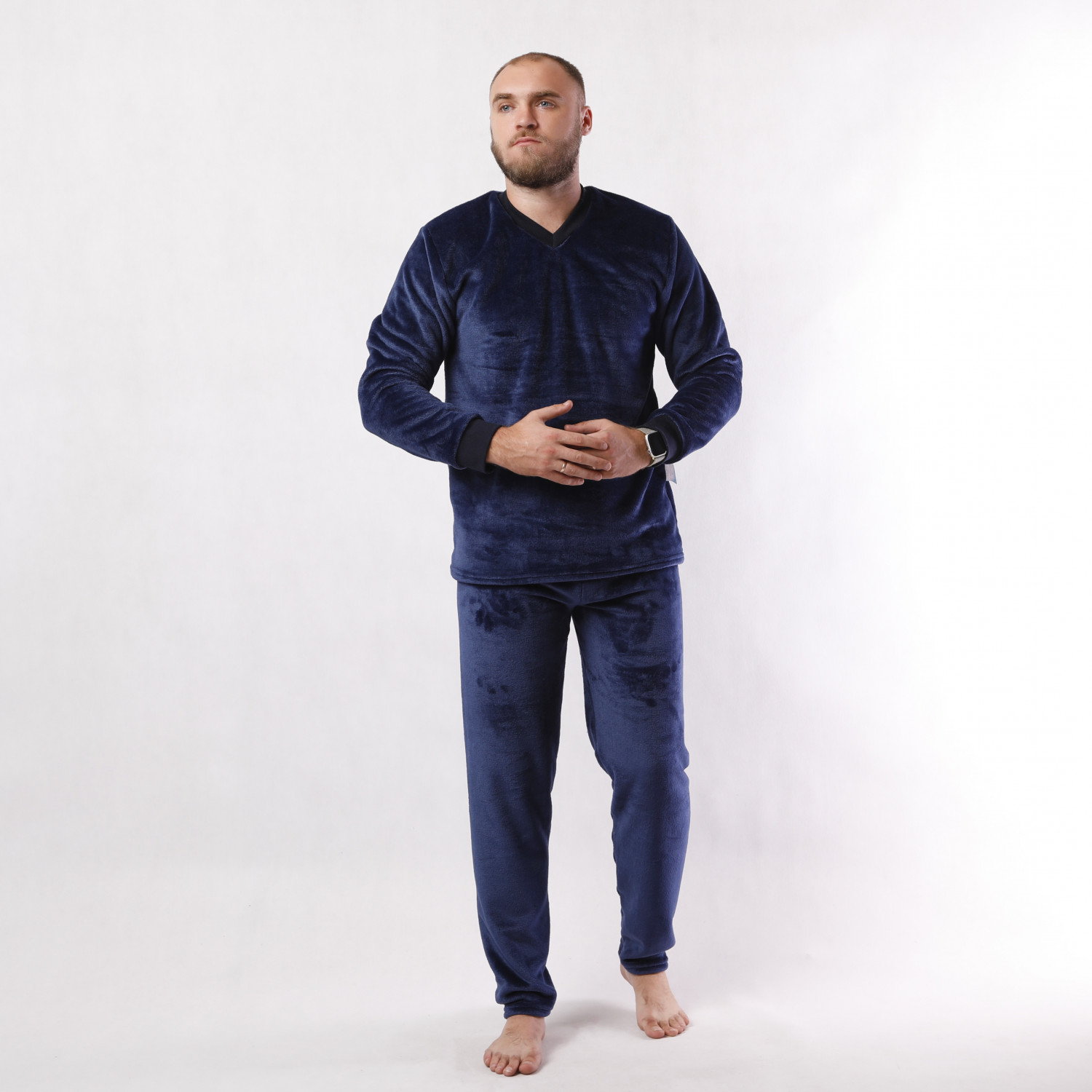 Чоловічий махровий комплект халат з піжамою - Зображення 2