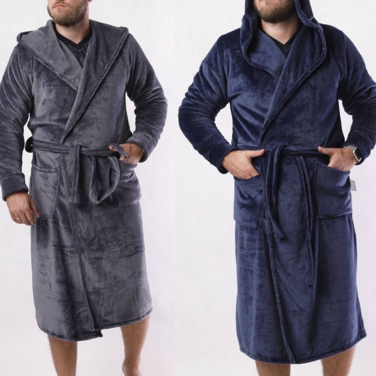 Халат для чоловіків махровий з капюшоном