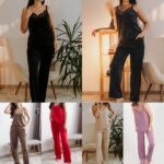 Жіночий велюровий комплект топ з штанами